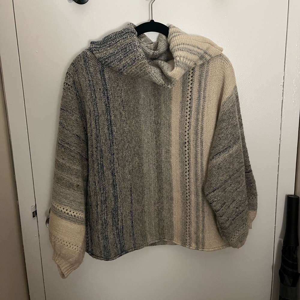 Fate Multicolor Striped Cowl Neck Sweater Size S